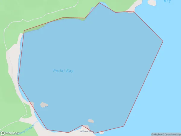Potiki Bay, Waikato Polygon Area Map