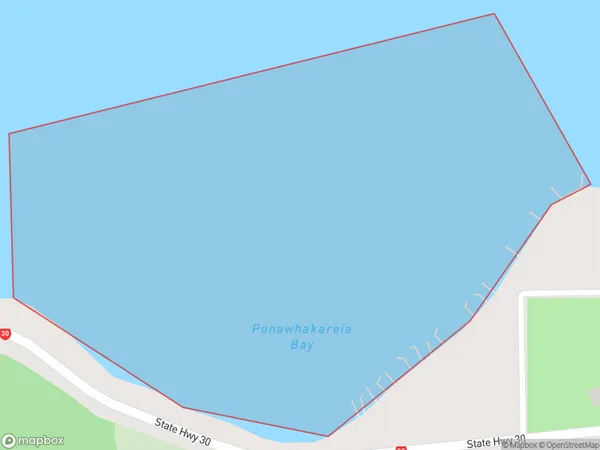 Punawhakareia Bay, Bay of Plenty Polygon Area Map