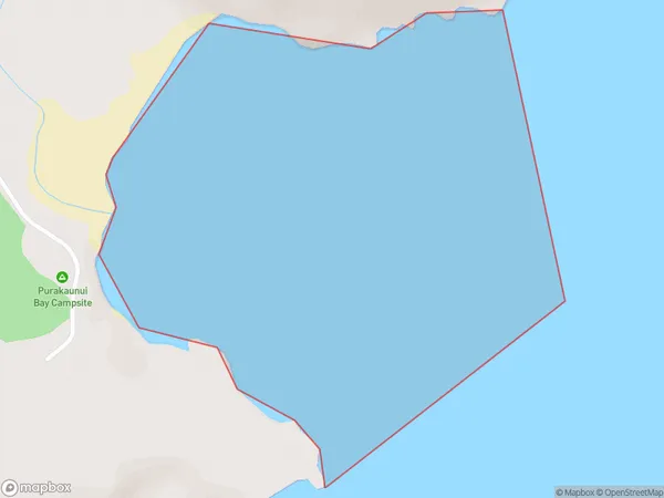 Purakaunui Bay, Otago Polygon Area Map