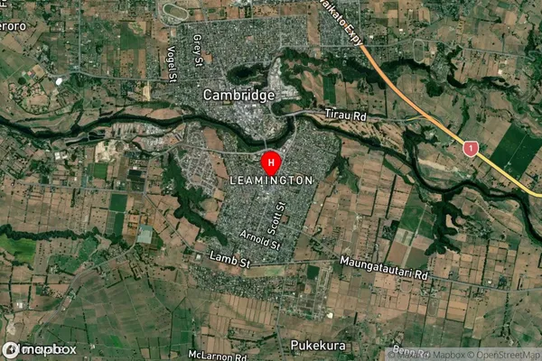 Leamington,Waikato Satellite Map