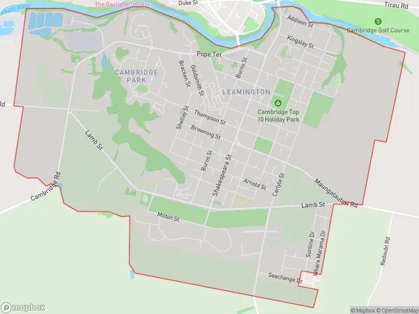 Leamington, Waikato Polygon Area Map