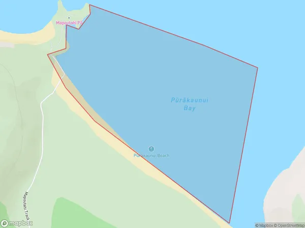 Purakaunui Bay, Otago Polygon Area Map