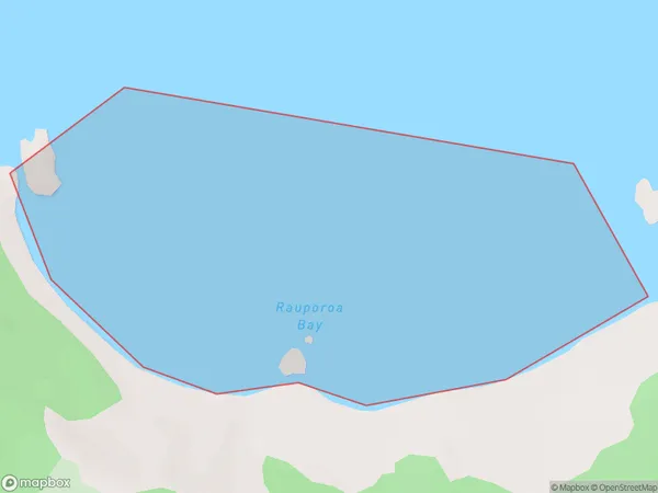 Rauporoa Bay, Waikato Polygon Area Map