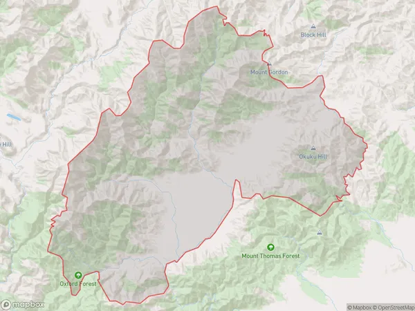 Lees Valley, Canterbury Polygon Area Map