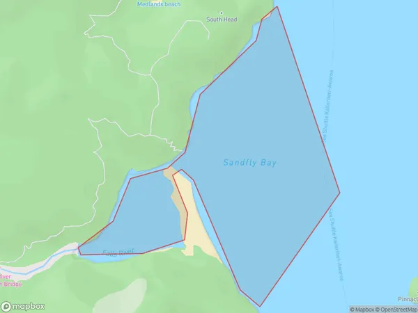 Sandfly Bay, Tasman Polygon Area Map