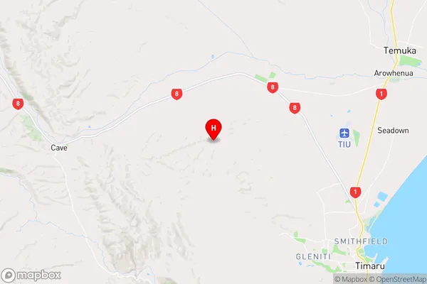 Levels Valley,Canterbury Region Map
