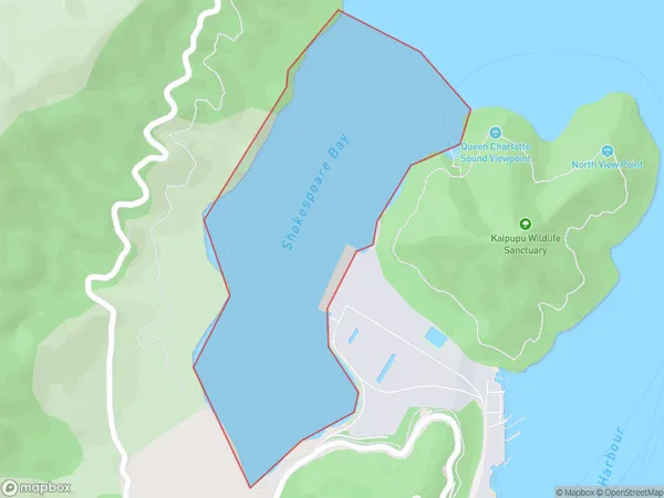 Shakespeare Bay, Marlborough Polygon Area Map