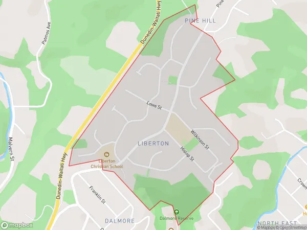 Liberton, Otago Polygon Area Map