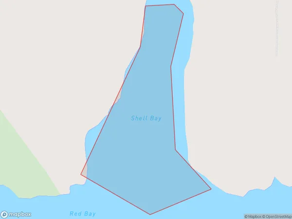 Shell Bay, Canterbury Polygon Area Map
