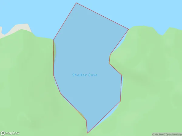 Shelter Cove, Southland Polygon Area Map