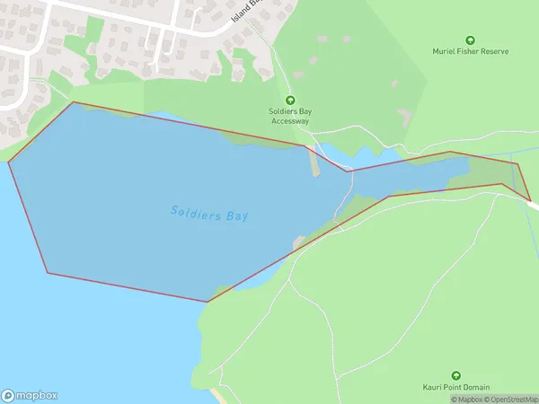 Soldiers Bay, Auckland Polygon Area Map