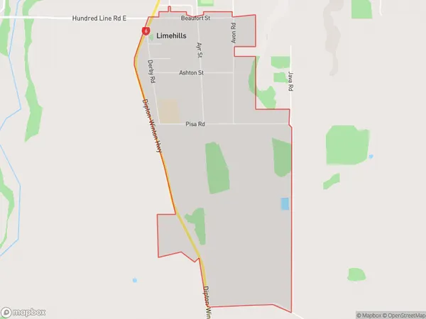 Limehills, Southland Polygon Area Map