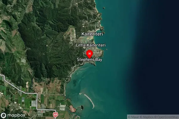 Stephens Bay,Tasman Satellite Map