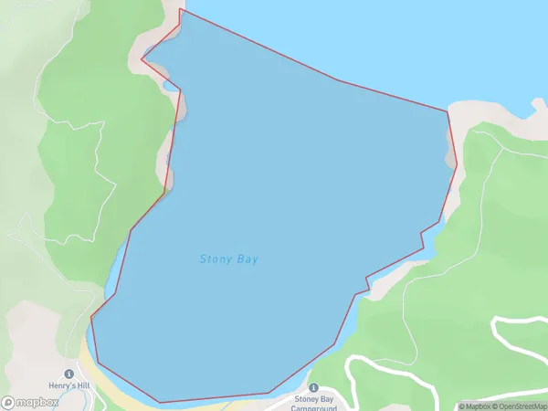 Stony Bay, Otago Polygon Area Map