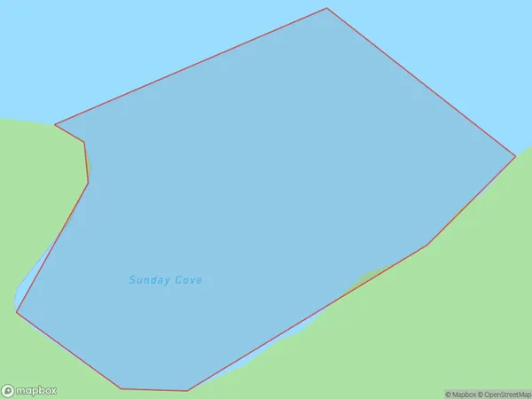 Sunday Cove, Southland Polygon Area Map
