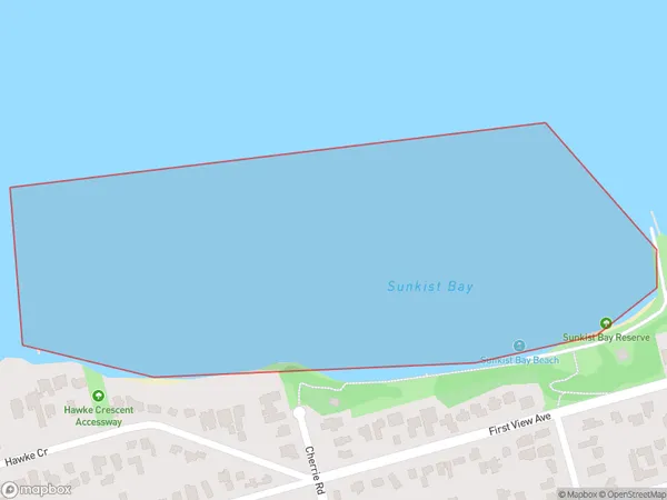 Sunkist Bay, Auckland Polygon Area Map