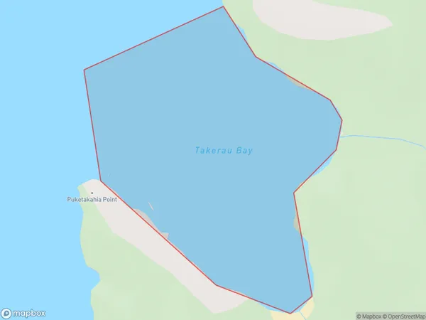 Takerau Bay, Northland Polygon Area Map