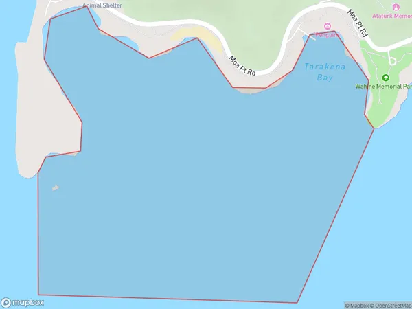 Tarakena Bay, Wellington Polygon Area Map