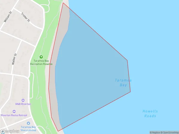 Taramea Bay, Southland Polygon Area Map