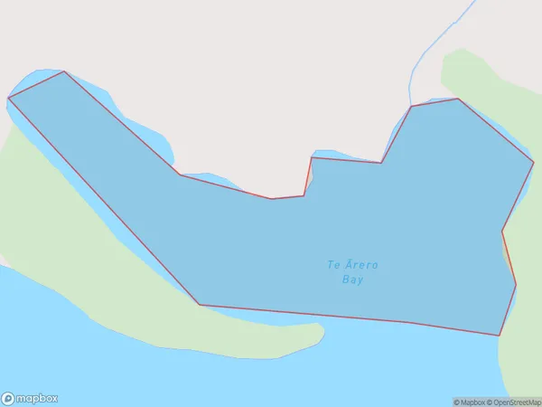 Te Arero Bay, Bay of Plenty Polygon Area Map