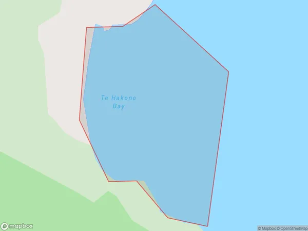 Te Hakono Bay, Northland Polygon Area Map