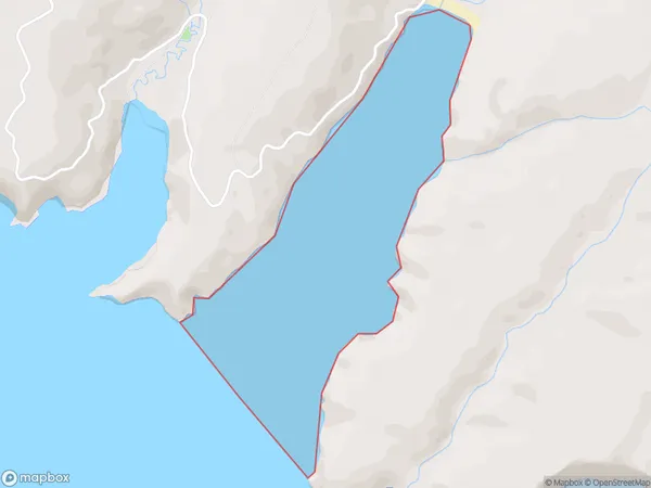 Te Oka Bay, Canterbury Polygon Area Map