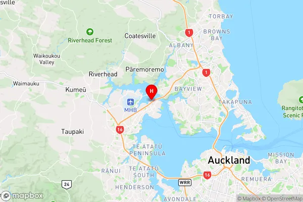 Te Okoriki Inlet,Auckland Region Map