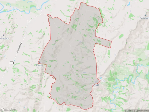 Longbush, Southland Polygon Area Map