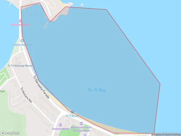 Te Ti Bay, Otago Polygon Area Map