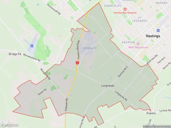 Longlands, Hawke's Bay Polygon Area Map