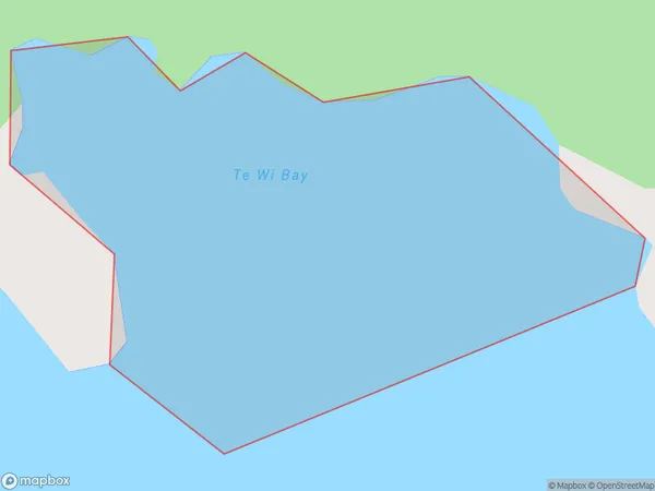 Te Wi Bay, Northland Polygon Area Map