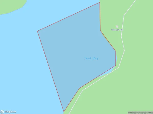 Teal Bay, Southland Polygon Area Map