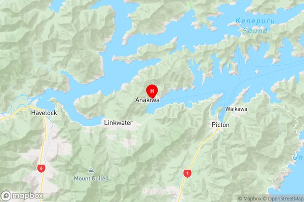 Thompson Bay,Marlborough Region Map