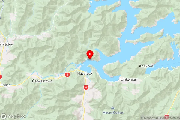 Timahau Bay,Marlborough Region Map