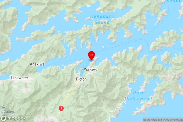 Titoki Bay,Marlborough Region Map