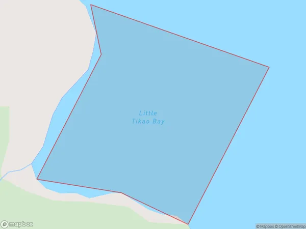 Titoki or Little Tikao Bay, Otago Polygon Area Map