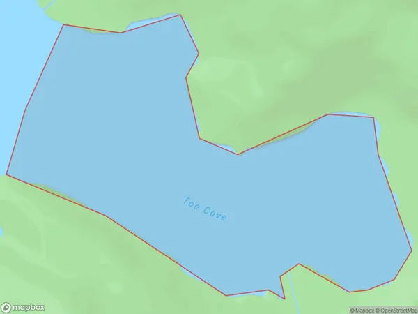 Toe Cove, Southland Polygon Area Map