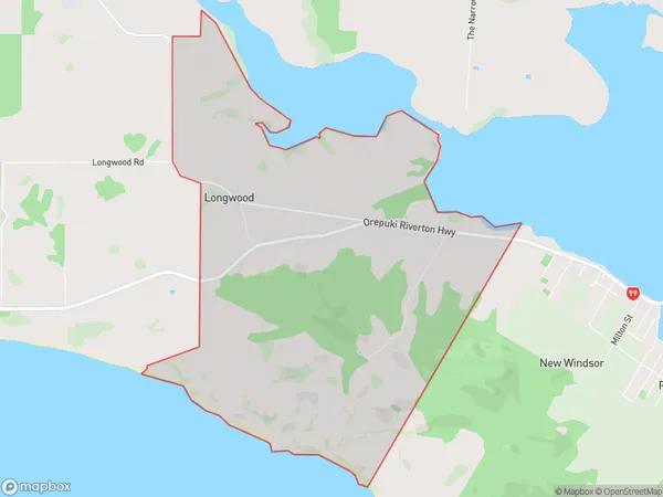 Longwood, Southland Polygon Area Map