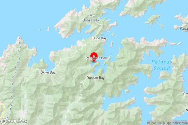 Tuna Bay,Marlborough Region Map