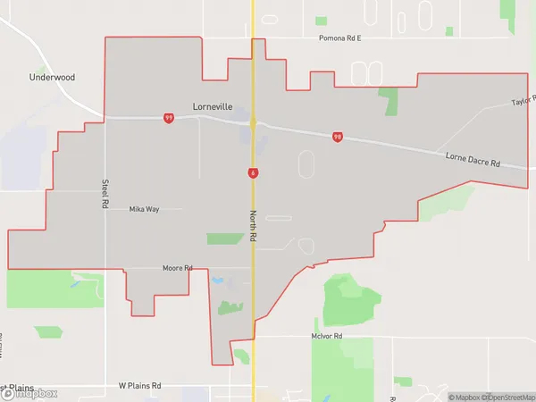 Lorneville, Southland Polygon Area Map