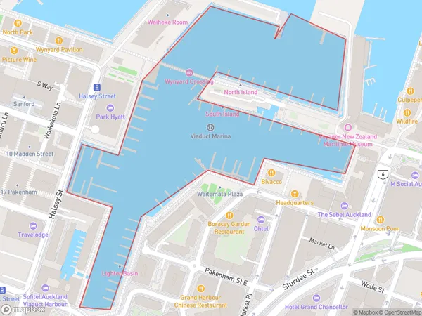Viaduct Basin, Otago Polygon Area Map