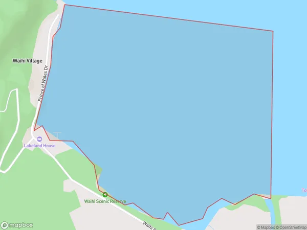 Waihi Bay, Waikato Polygon Area Map