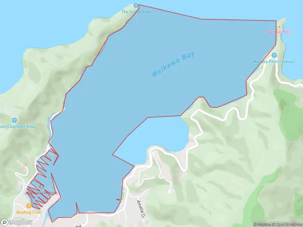 Waikawa Bay, Marlborough Polygon Area Map