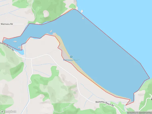 Waikawau Bay, Waikato Polygon Area Map