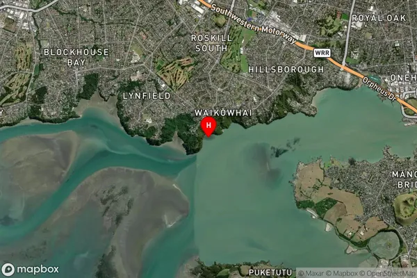 Waikowhai Bay,Auckland Satellite Map