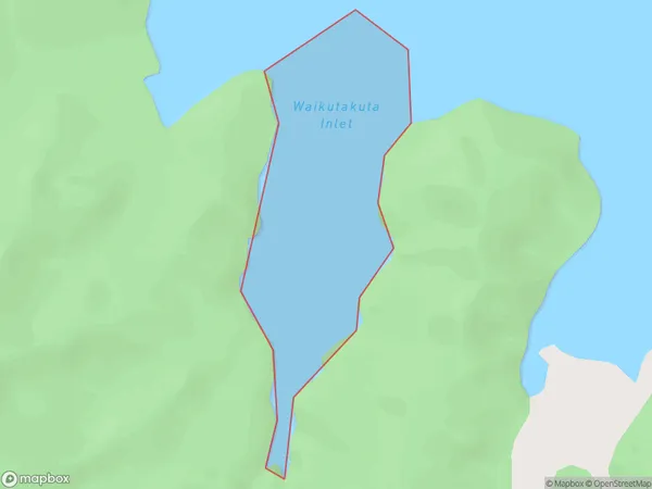 Waikutakuta Inlet, Waikato Polygon Area Map