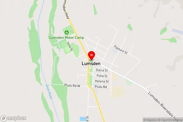 Lumsden,Southland Area Map