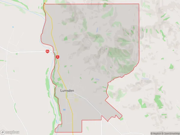 Lumsden, Southland Polygon Area Map