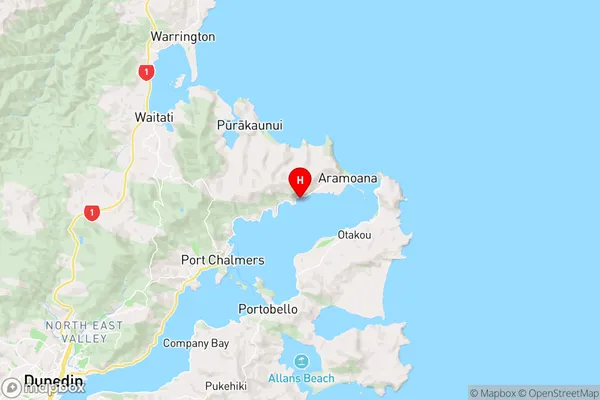 Waipuna Bay,Otago Region Map