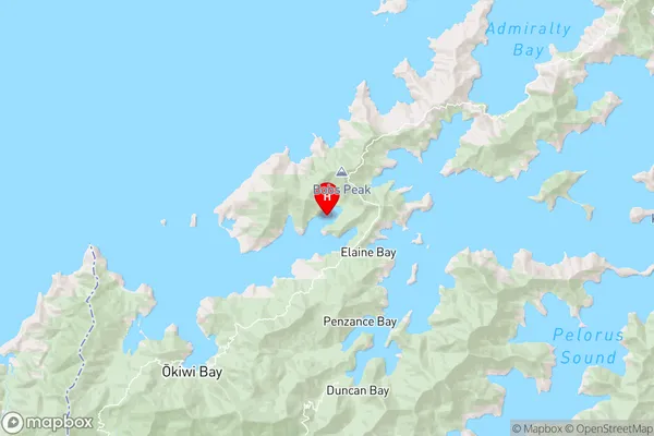 Wairangi Bay,Marlborough Region Map